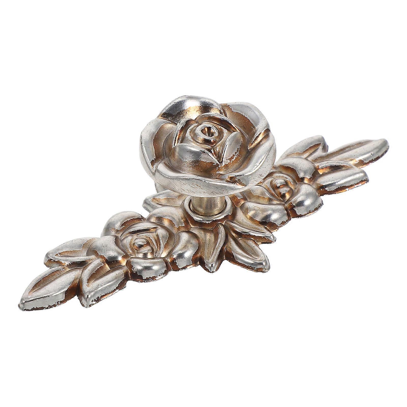 Metal Dresser Knobs Antique Rose Cabinet Pull And Knobs With Backplate Decorative Vintage Knobs For Kitchen Cabinets And Drawers