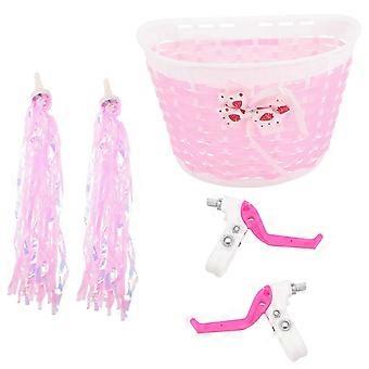 Bike Streamers Kinderfietsmand voor Decoratie 1Set Roze Stuurgrepen