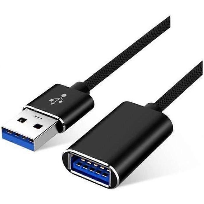 USB 3.0 Extension Cable 2M Compatible with USB Flash Drive Game Controller, External Hard Drive, Keyboard, Mouse, Printer, Computer Black -