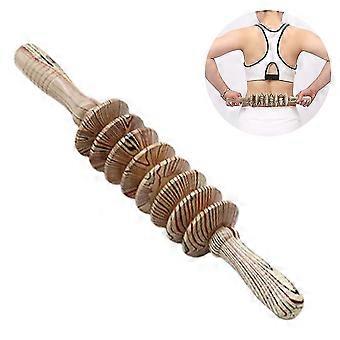 Wooden Handheld Massage Roller Full Body Muscle Release Massager Wooden Roller Massager-wood Grain 388