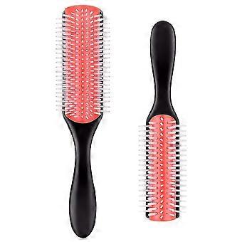 Curly Hair Styling Hair Comb Air Cushion Comb (black Pink) (2pcs)