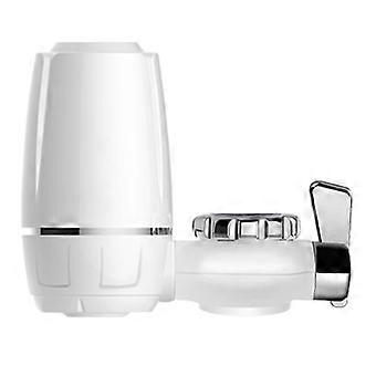 1 Set Faucet Water Filter with Connector Dual Outlets Clear Window Multi-layers Filtering Bathroom Kitchen Sink Tap Water Purifier Filtration Device