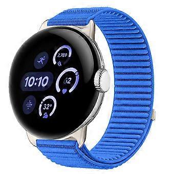 Nylon wristband for Google Pixel Watch 4 / 3 45mm with Velcro closure, blue