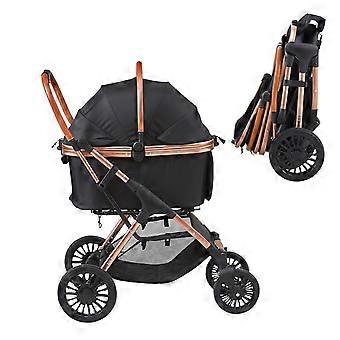 Haustier-Kinderwagen, 4-Rad-Hundekinderwagen drehen mit Bremsen, 66 lbs Gewichtskapazität, Welpen-Kinderwagen