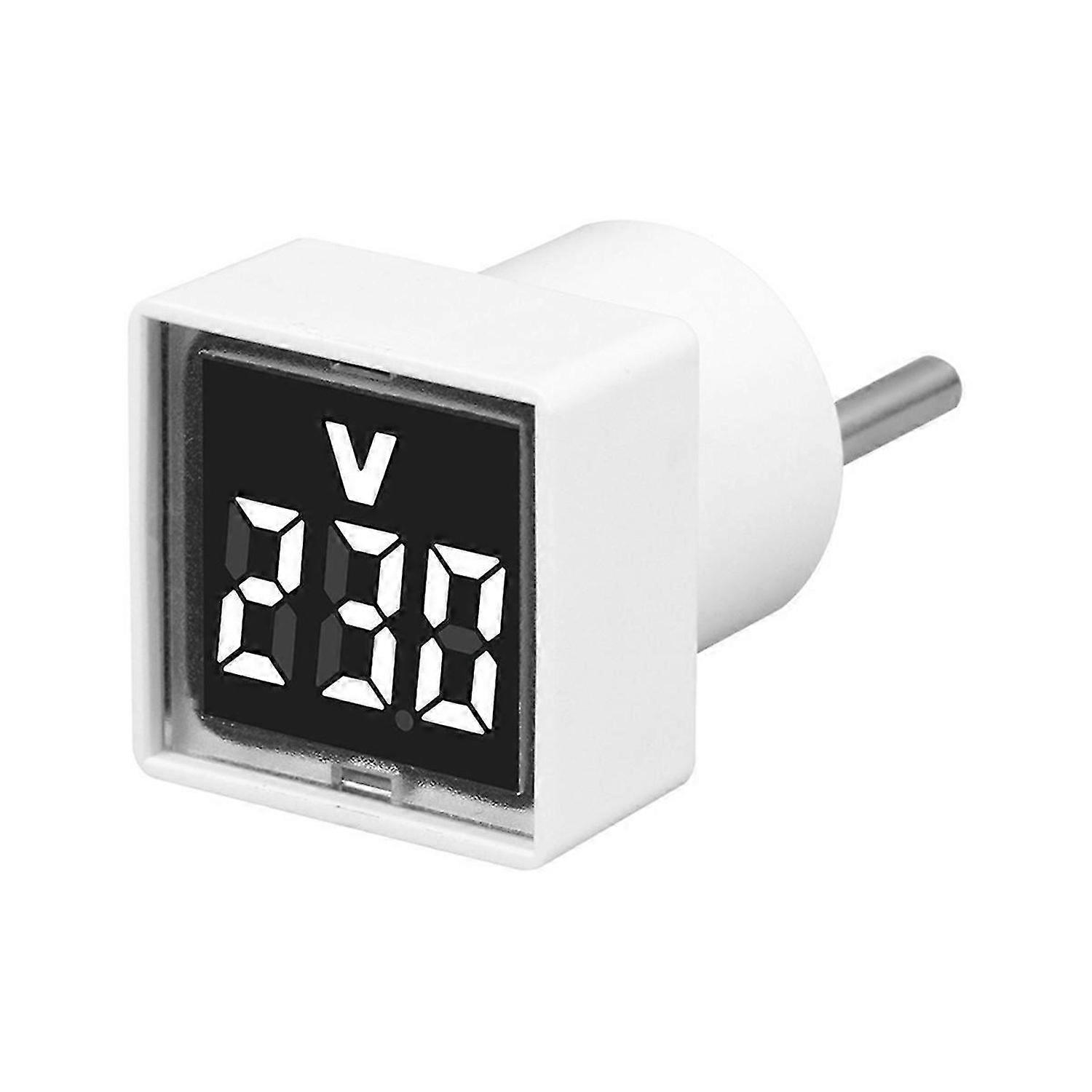 Digital Voltmeter Voltage Tester with LED Display EU Plug White