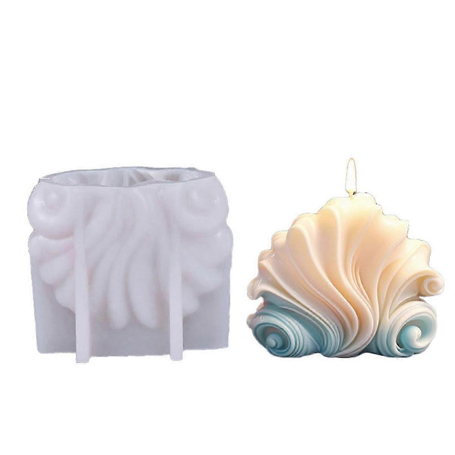 3D Shell Shaped Candle Silicone Mold Shell Cake Chocolate Mold,C