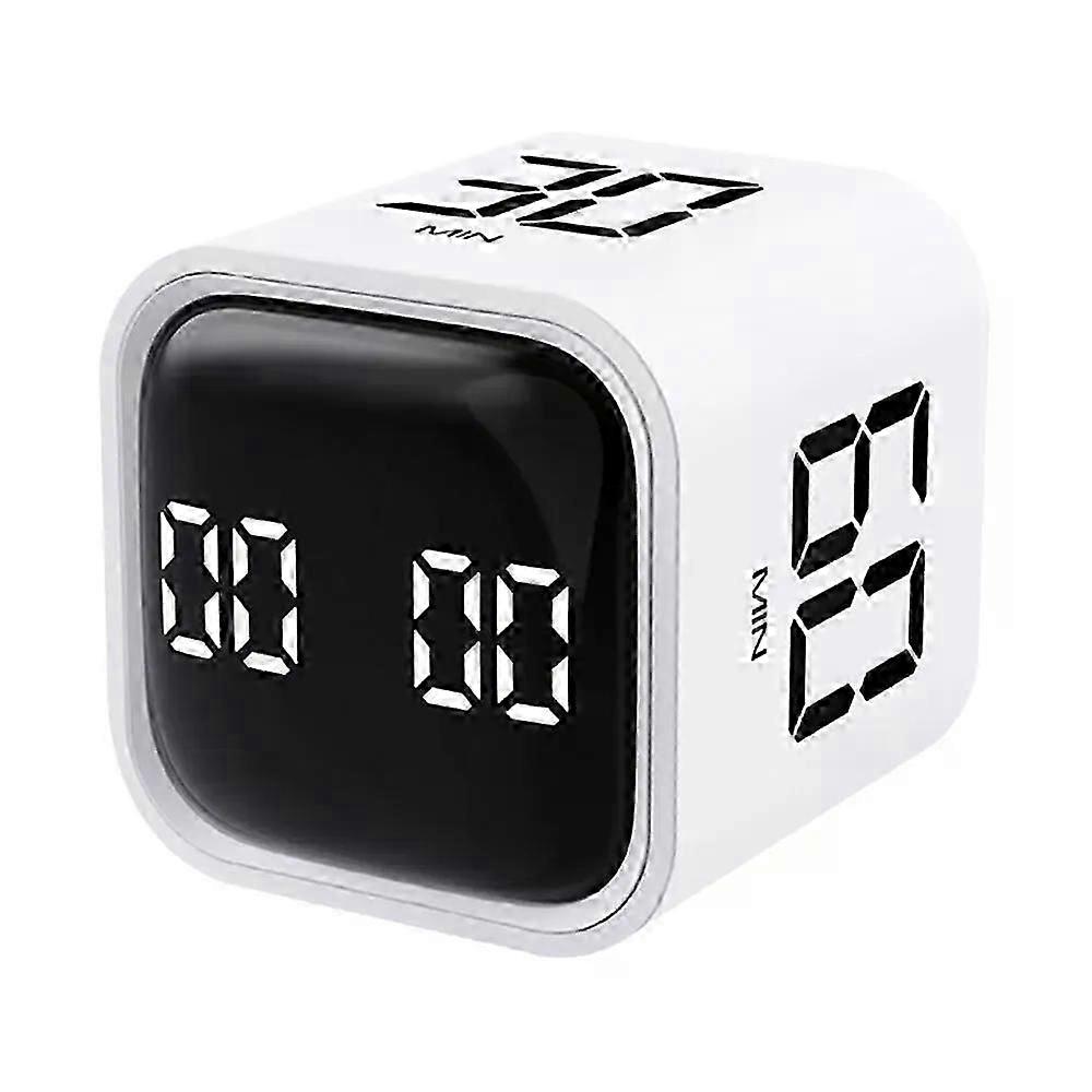 Productivity timer, gravity sensor, flip-up LED display, 4 preset times, dual modes, countdown, digital timer tool for cooking learning.