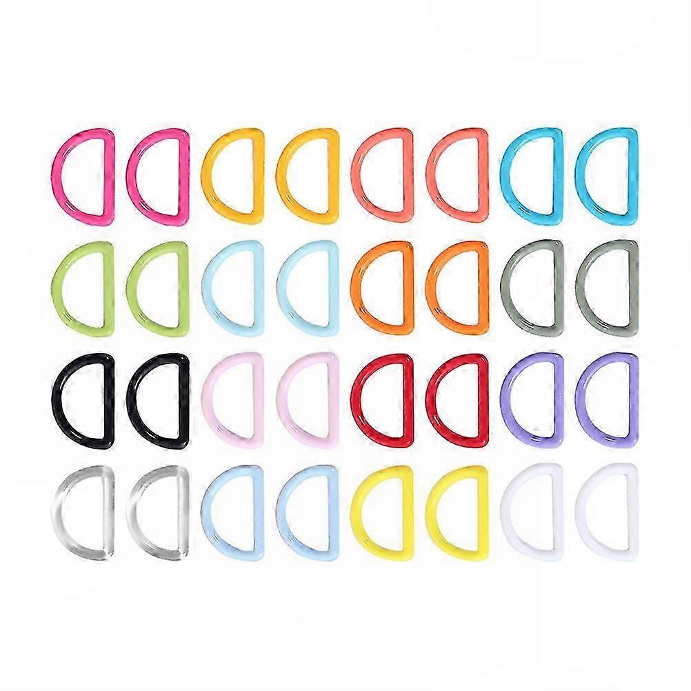 Decoration D-Shaped Plastic Rings, 48 Pcs Assorted