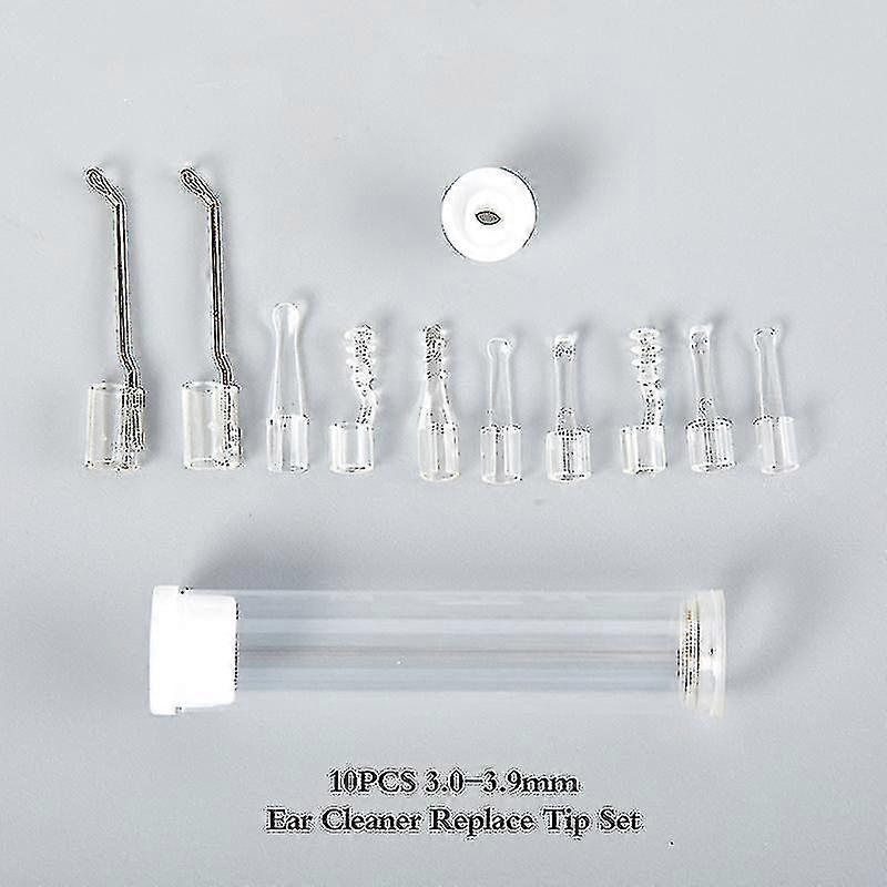 10pcs/set Ear Cleaner Replacement Tips 3.0-3.9 Mm Universal Outer Diameter Ear Cleaner Replacement Tips Ear Spoon With Box