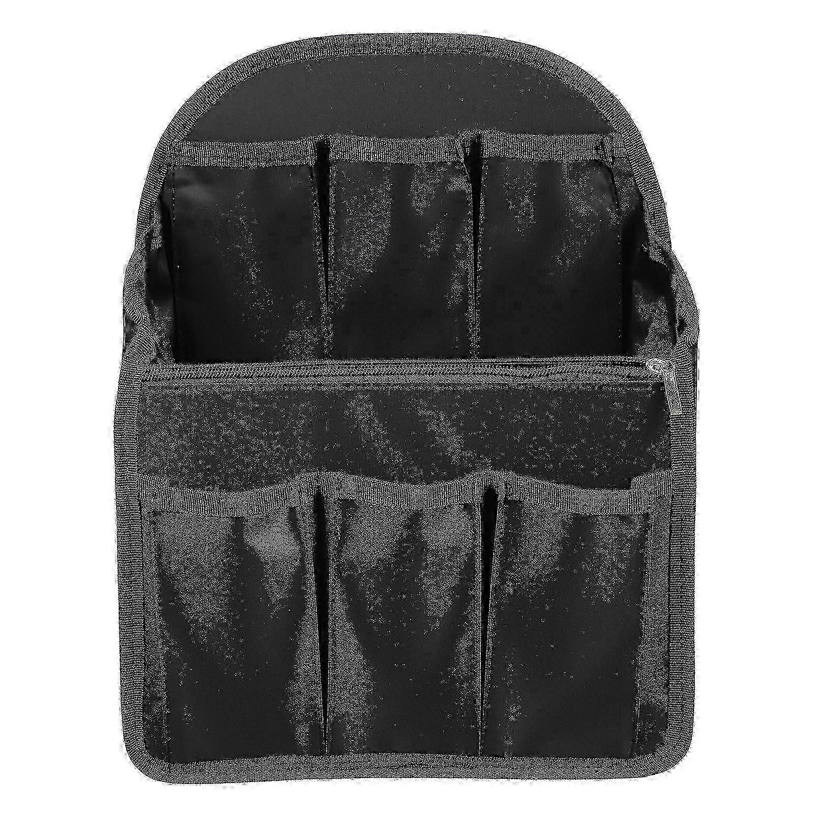 1pc Multi-slots Divided Backpack Interior Bag Backpack Organizer Insert (Black)