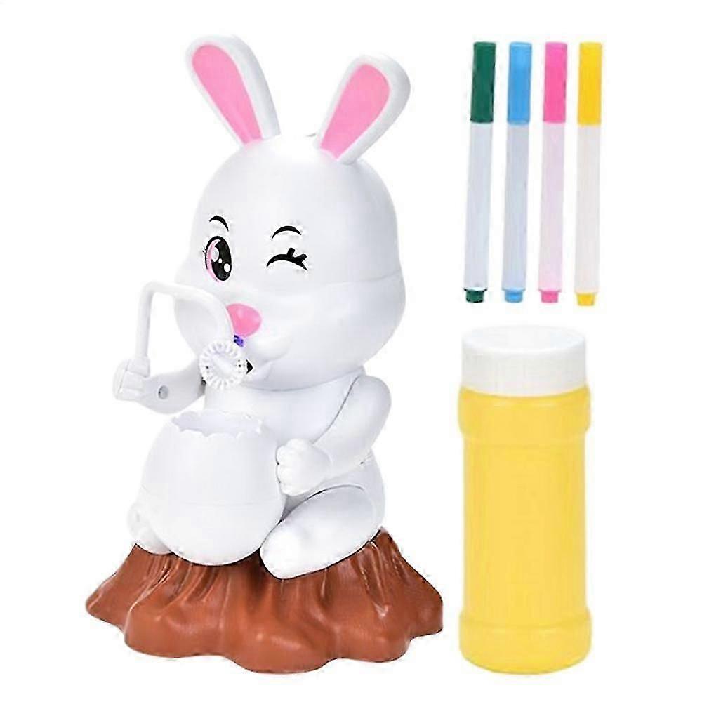 Rabbit Bubble Blower Machine with Music Lights Rechargeable Automatic Bubble Maker