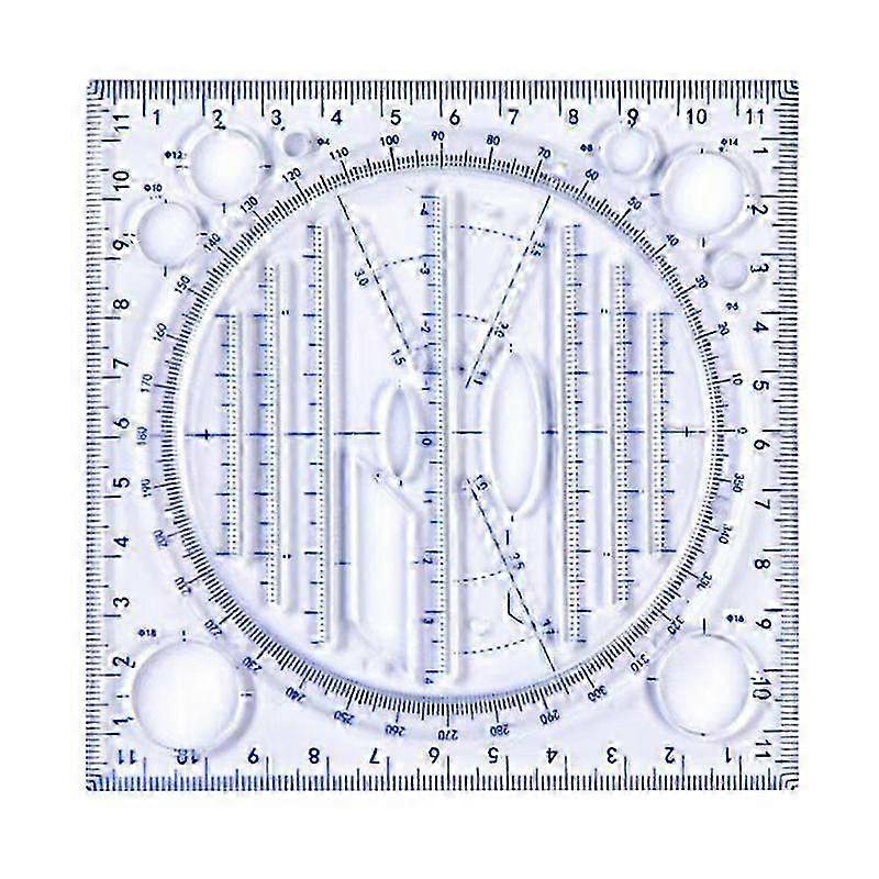 Precision Scale Measuring Ruler Round Corner Plastic Wide Application Geometric Ruler Drafting Tools