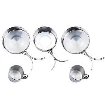 Stainless Steel Outdoor Cookware Set for Camping Picnic 1Set Pot Bowl