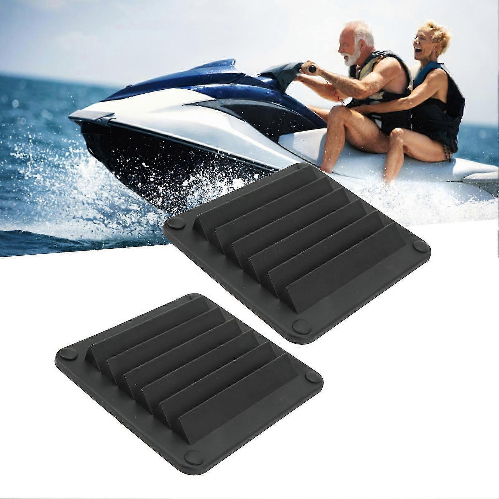 2pcs Air Vent Ventilation Opening Side Exhaust Port Rectangular Ventilation Opening Black
