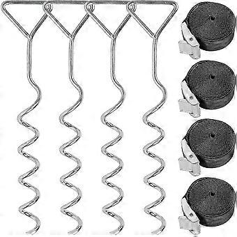 Piece Trampoline Anchor Kit - Heavy Duty trampoline stakes med rivebestandig binde ned stropper, sving anker kit, trampoline anker kit Zekai