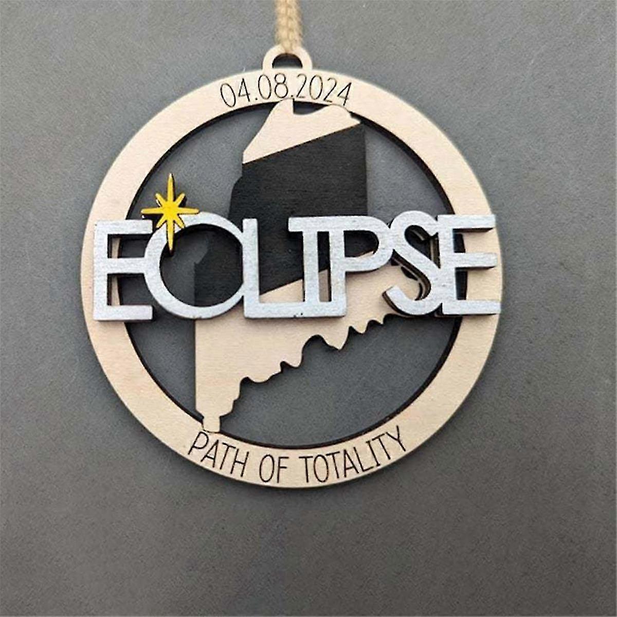 Solar Eclipse 2024 Ornament, 2024 Solar Eclipse Decorations, 2024 Eclipse Souvenir H