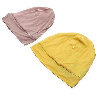 Bonnets de nuit souples en coton pour femmes, à larges bords, compatibles avec la maison (lot de 2).