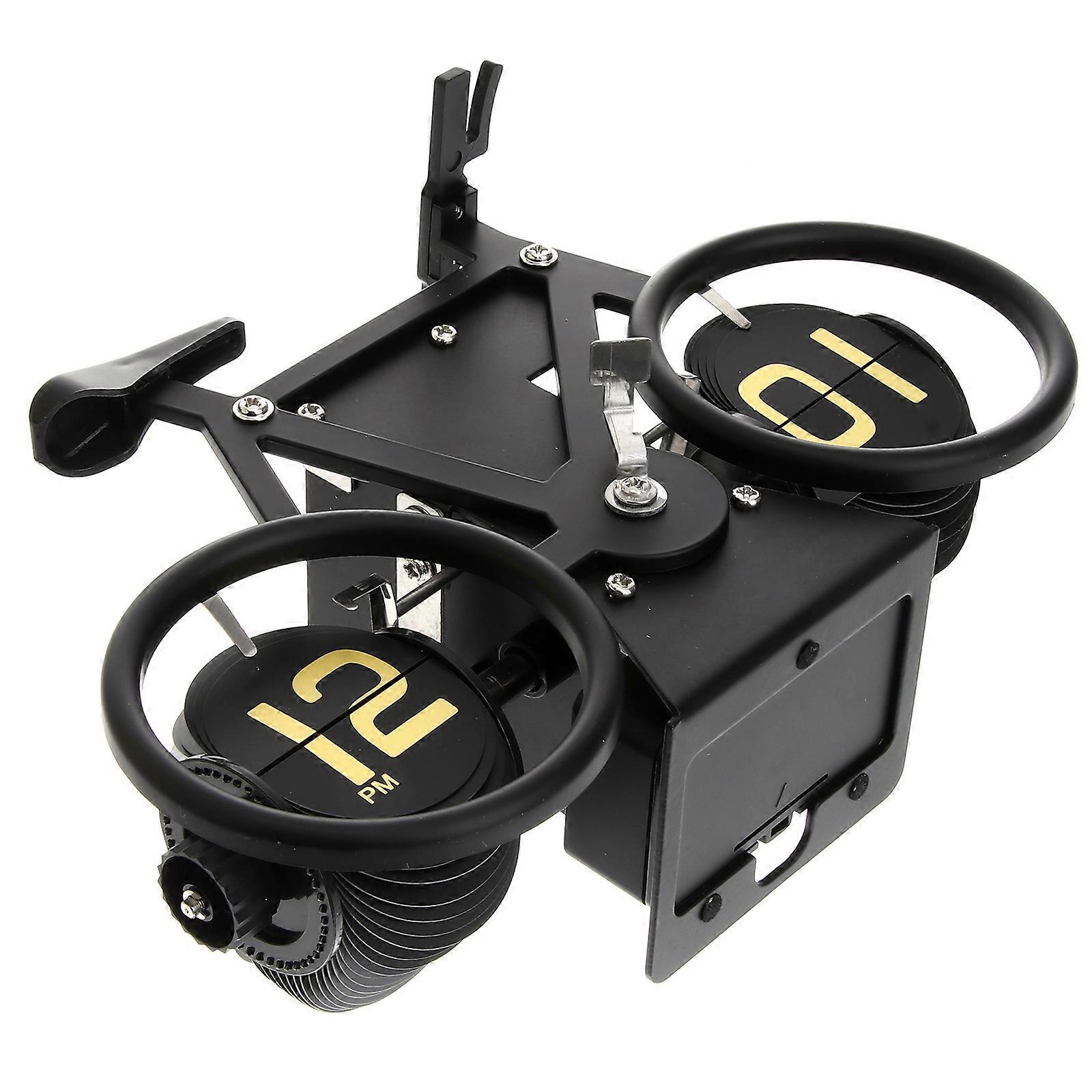 Digital Bicycle Shape Flip Clock Mechanical Clock for Desktop 2Pcs Black