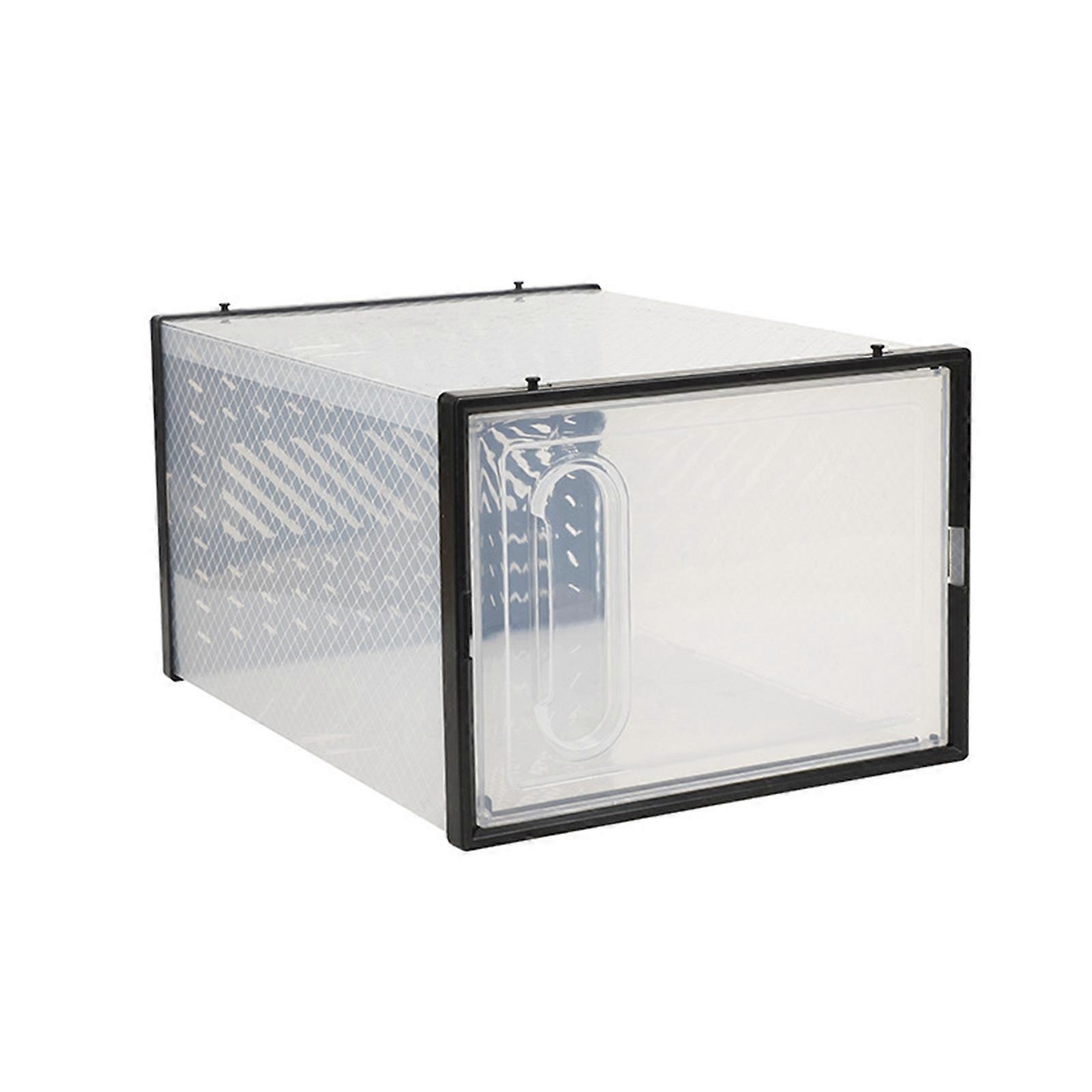 Space Saving Stackable Shoe Box with Transparent Lid for Closet Organization