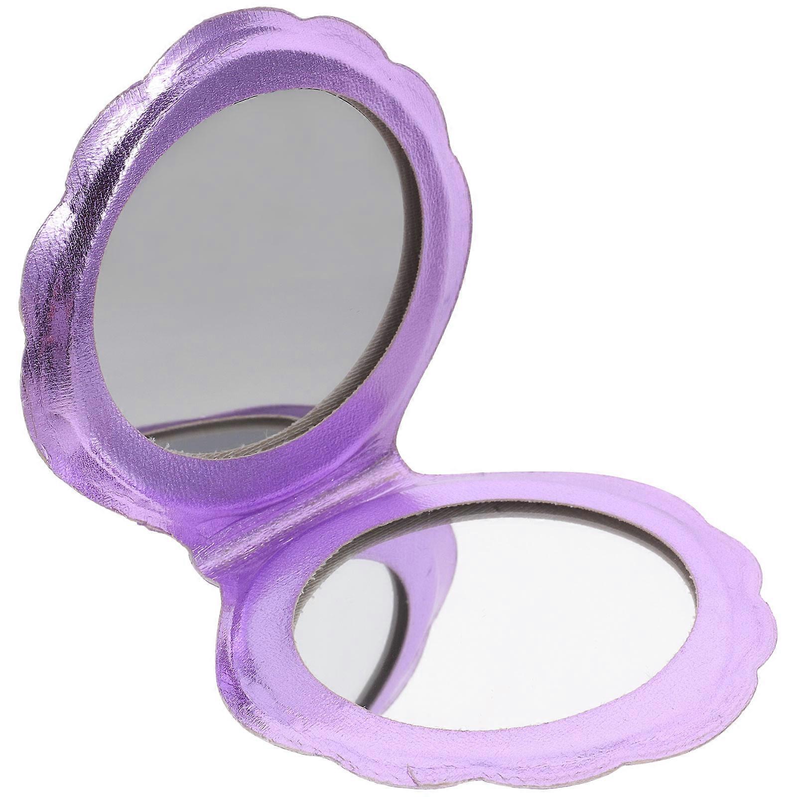 Makeup Mirror Double Side Folding Shell Shape Portable Mirror