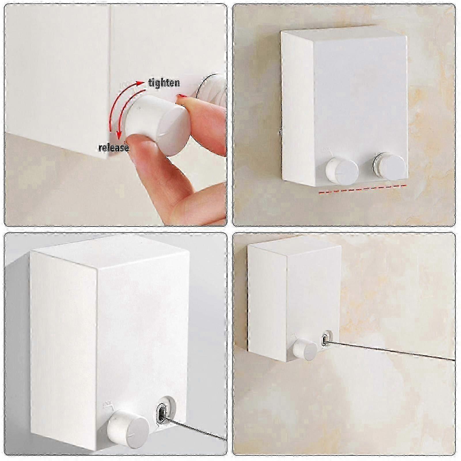 Retractable Percompatible withated Clothesline, Punchless Retractable Clothesline, Simple Invisible Style