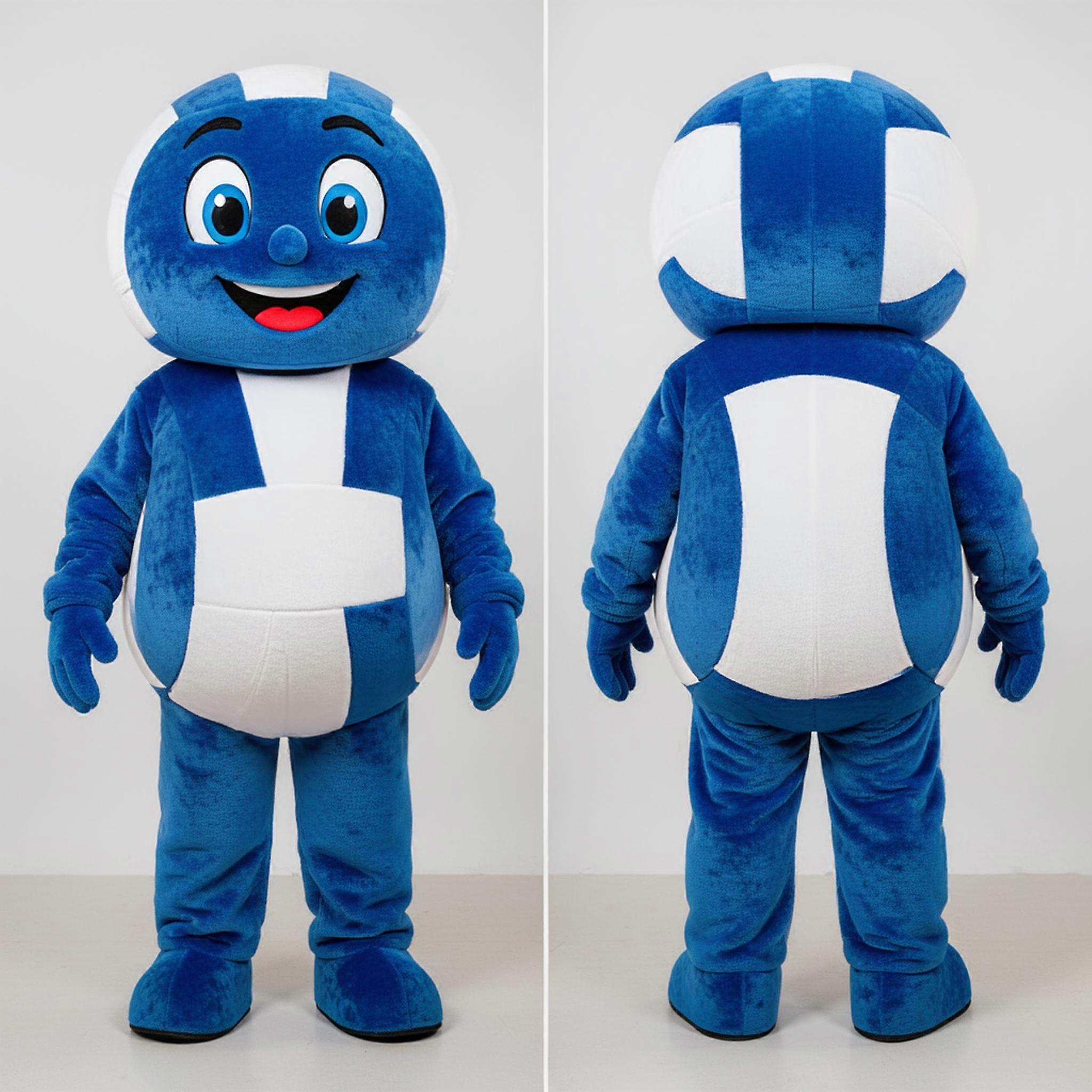 MASTICOT Blue Rounded Volleyball Ball Mascot
