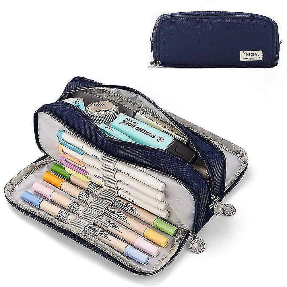 3 Compartment Canvas Pencil Case