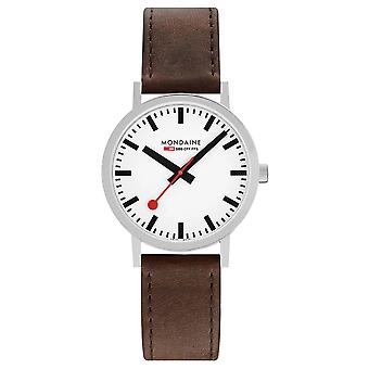 Klassische Quarz Analog Herrenuhr mit Rindsleder Armband A660.30360.11SBG