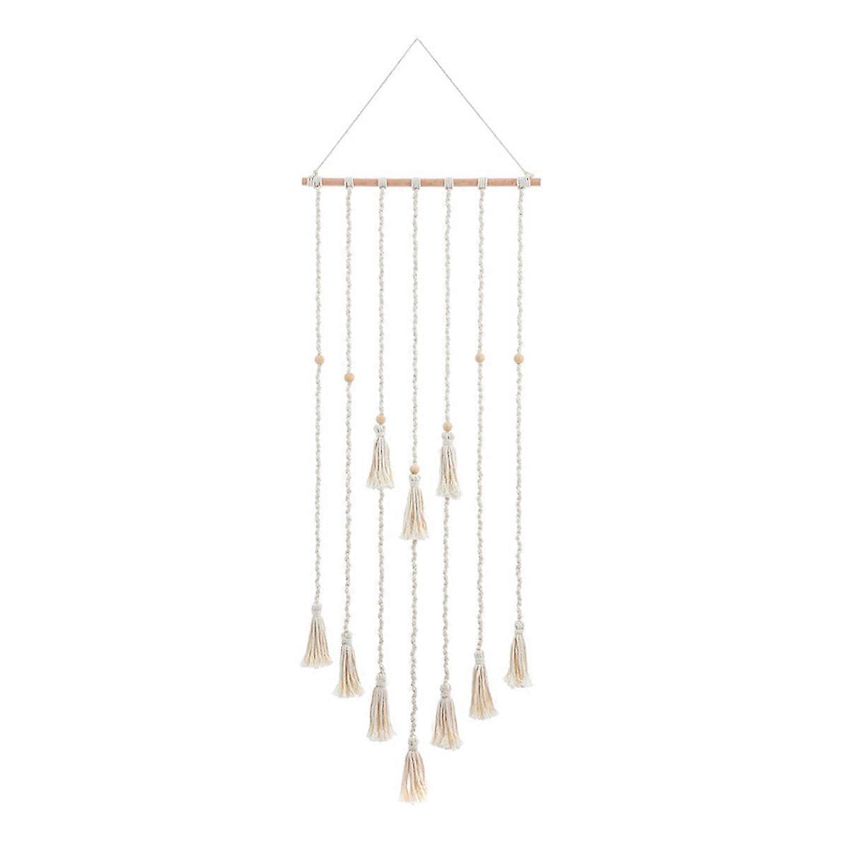 Boho Rustic Macrame Wall Decor With Warm White Lights