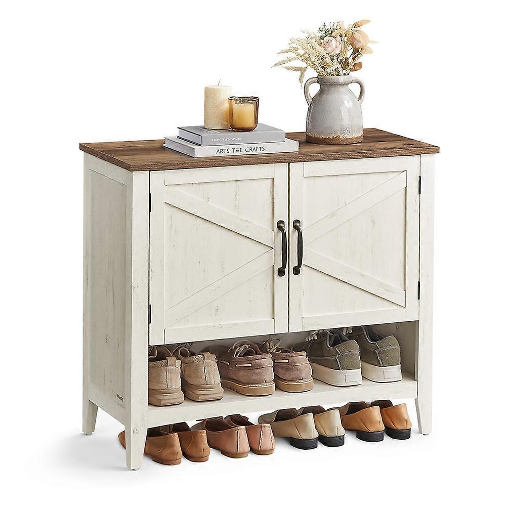 3-Tier Shoe Cabinet with Height-Adjustable Shelf 13.8"D