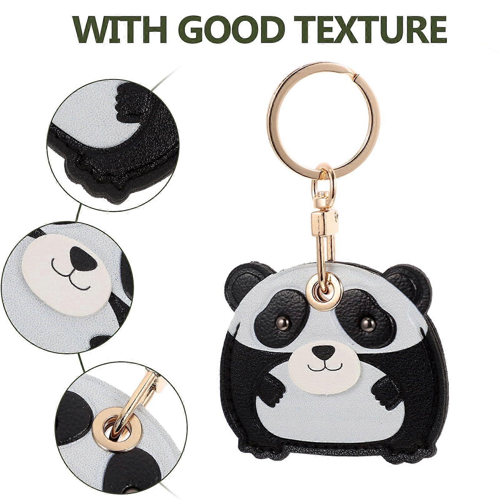 Panda Shaped Access Control Pu Case Panda Keychain Creative Mini Cards Bag Pendant