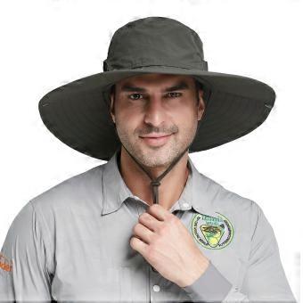 Mens Sun Hat UPF 50+ Waterproof Wide Brim Fishing Hat with Removable Cover Breathable Olive Green