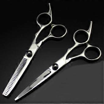 Professional Hair Cutting Scissors Set 6 Inch White Barber Shears with Sharp Precision Blades