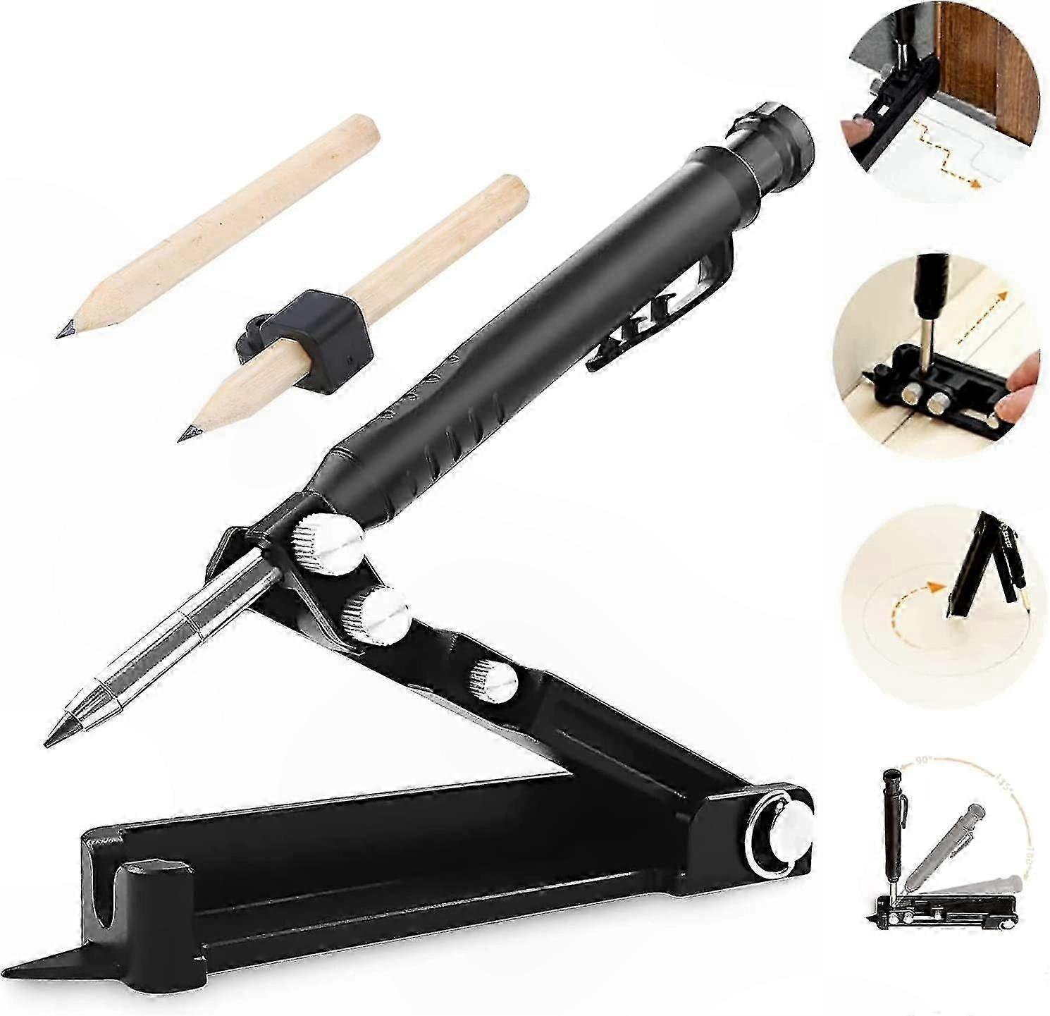 Construction, Woodworking & DIY Multi-function Scribing Tool with Deep Hole Pencil