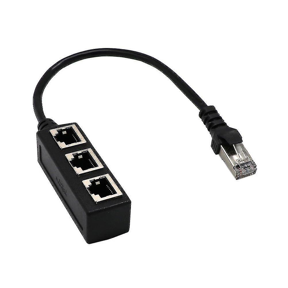 Cavo convertitore splitter con connettore RJ45 da 1 maschio a 3 femmine per rete Ethernet