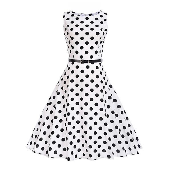 New Classic Fashion Outlet Women's Retro Hepburn Style Waist Swing Skirt Dress Send Belt