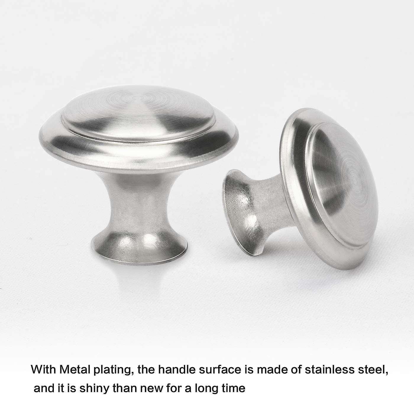 10pcs furniture knobs stainless steel cabinet knobs drawer knob dresser knobs silver round style knobs