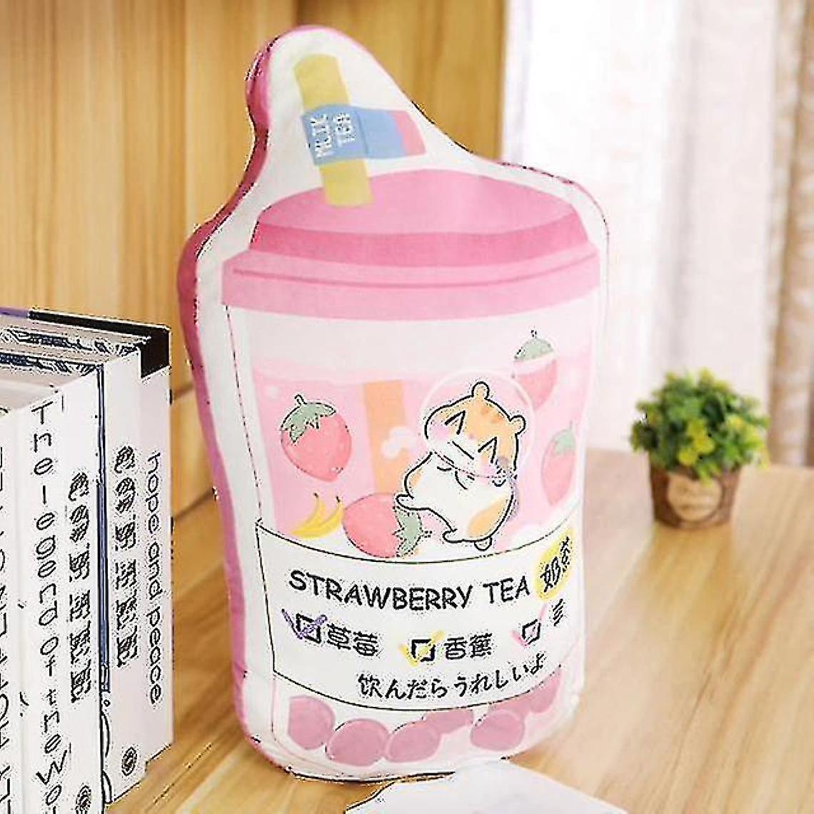 50cm Hamster Milk Tea Plush Pillow Stuffed Doll Double-sided Printing Cushion Cute Gift (pink)