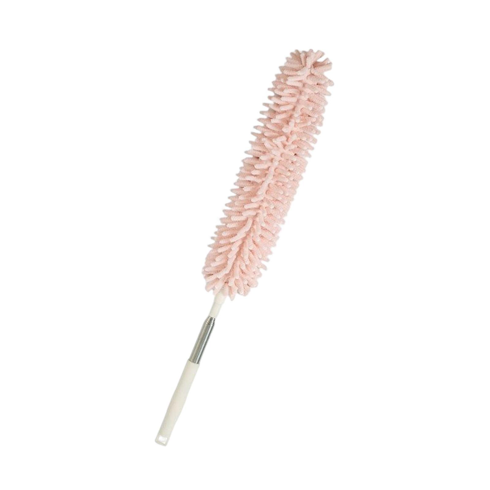 1.3M Telescopic Ceiling Duster Bendable Duster for Cleaning Ceiling Fan Car pink