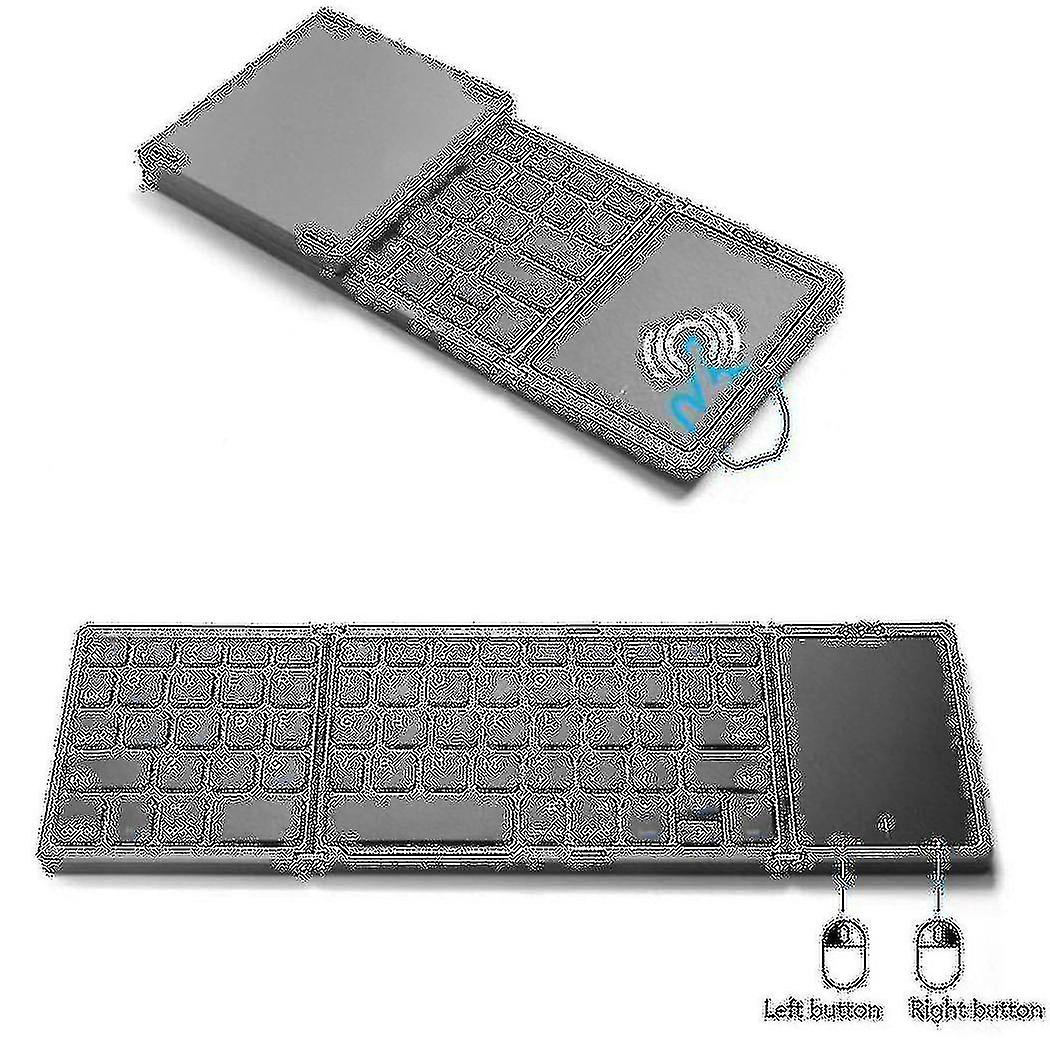 Portable Mini Folding Wireless Bluetooth 5.1 Keyboard With 3channels Connection For Windows Android