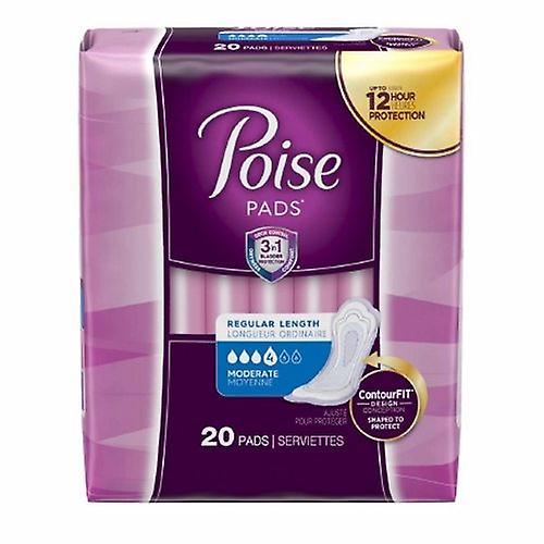 Poise Bladder Control Pad 10.9 Inch Length Moderate Absorbency Polyacrylate Core Regular Adult Fema, Case Of 6 (Pack of 3)