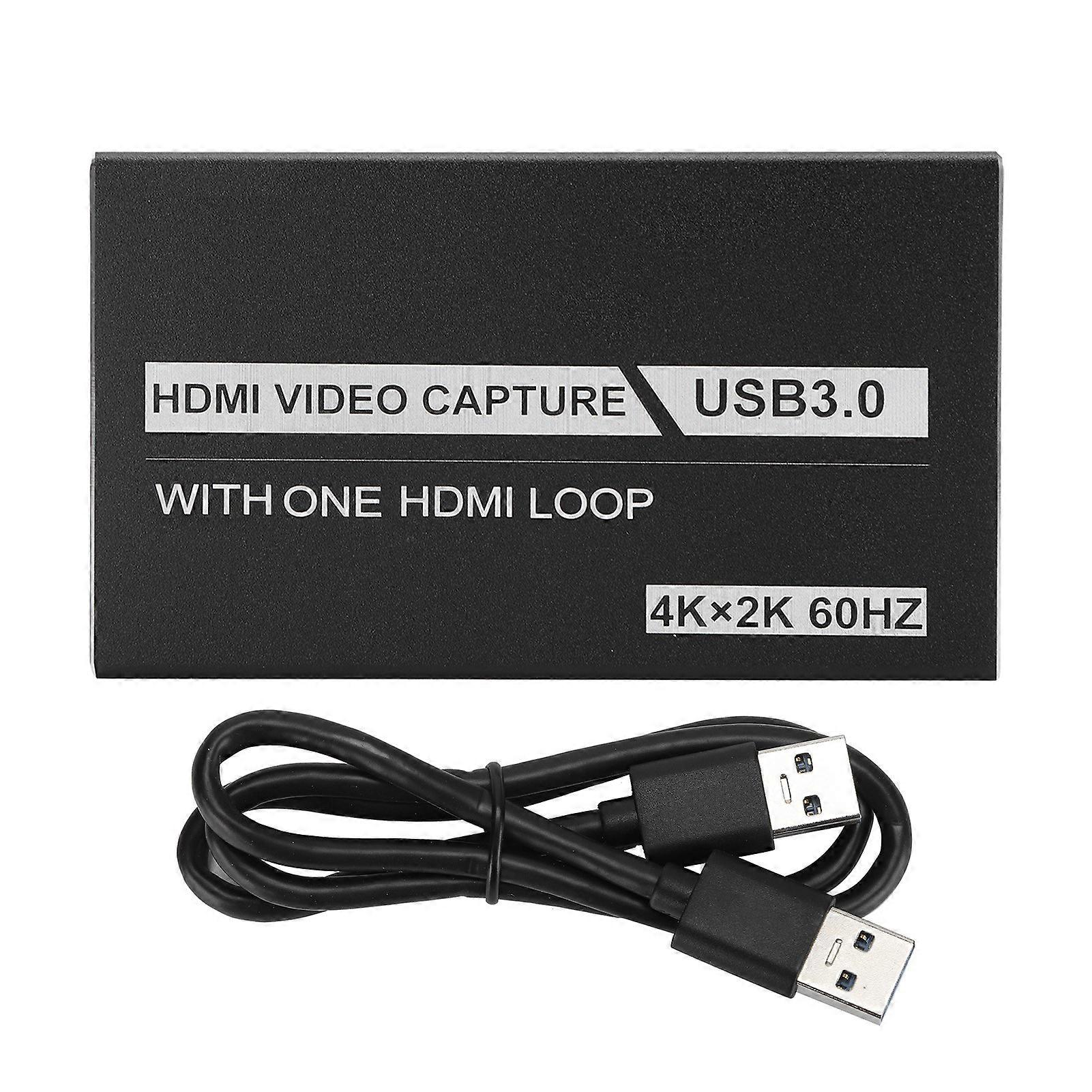 4K USB3.0 Game Video Capture Card - No Drivers Needed, Compatible with Windows/Linux/OS X