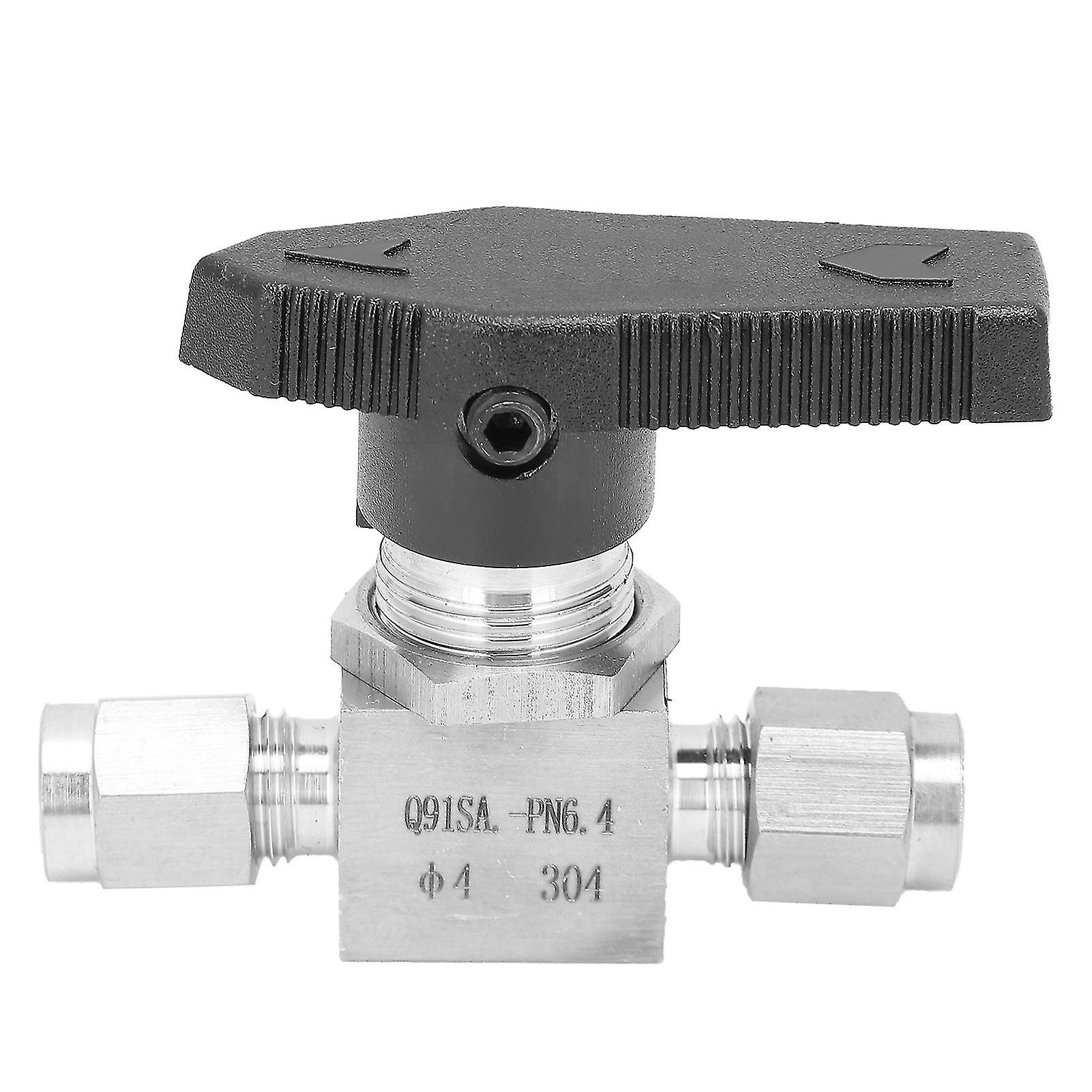 Stainless Steel Valve, 304 Stainless Steel Valve High Pressure Needle Flow Control for Water Gas Liquid Ss 44s6(Ф4)