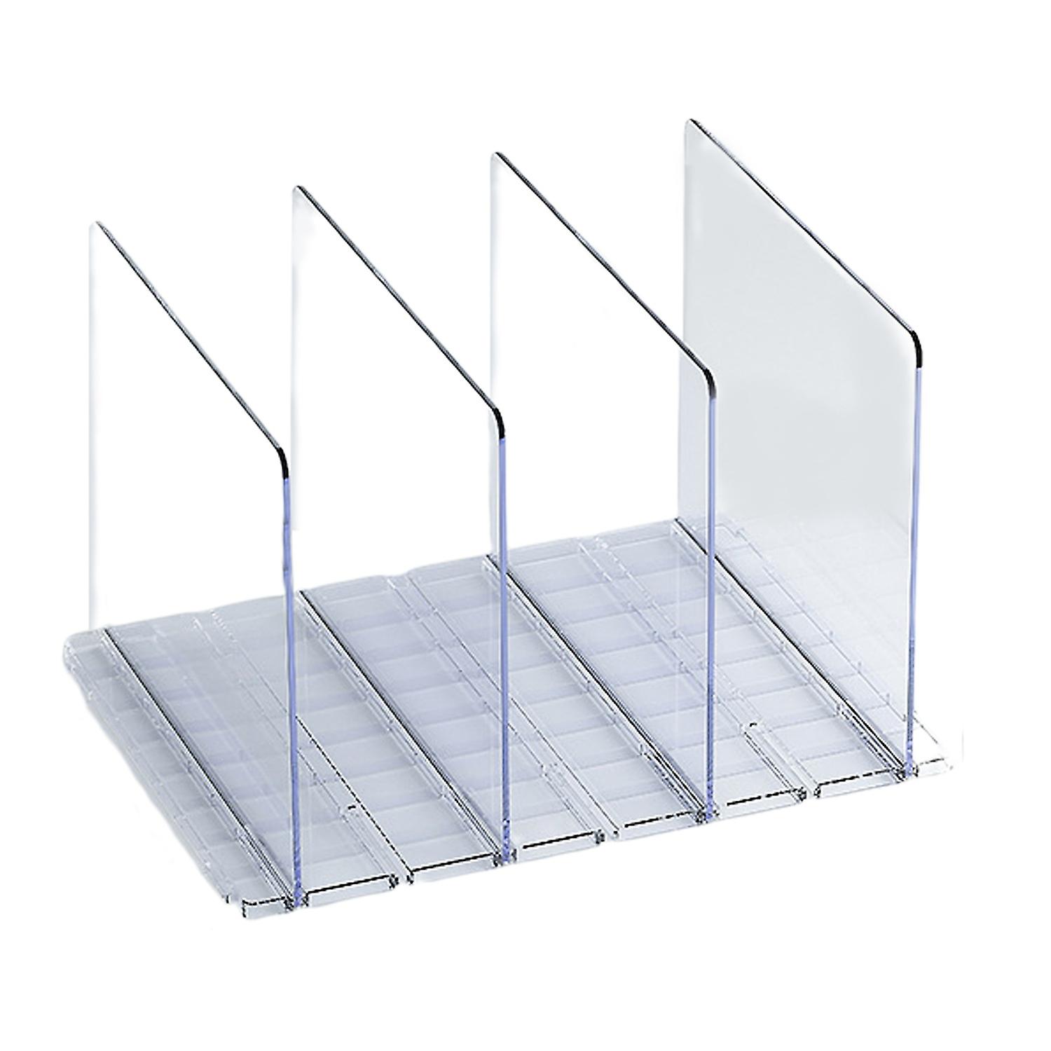 Clear Shelf Divider 2/3/4 Grids Clear Adjustable Clothes Purses Handbag Closet Vertical Organizer