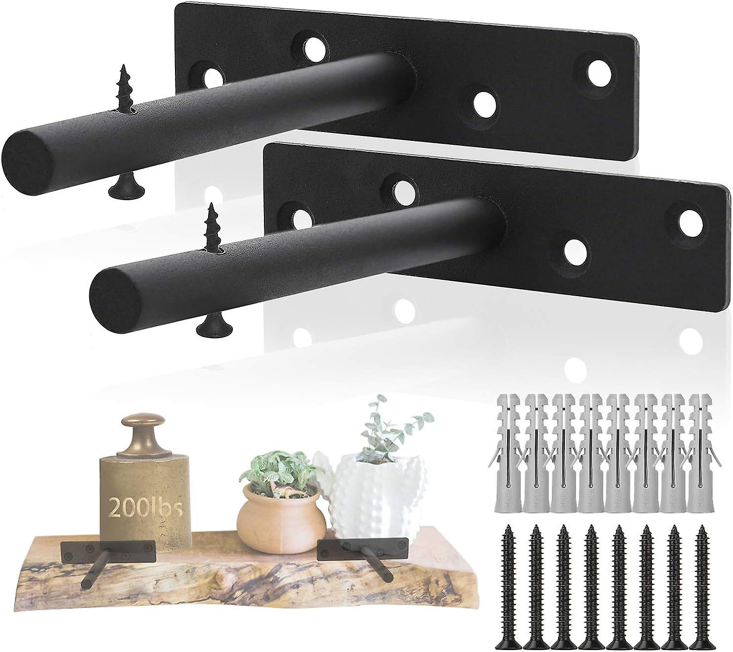 Invisible Shelf Bracket, Retro Wall Shelf Support, Invisible Fixing for Wall Shelf - 2 Pcs