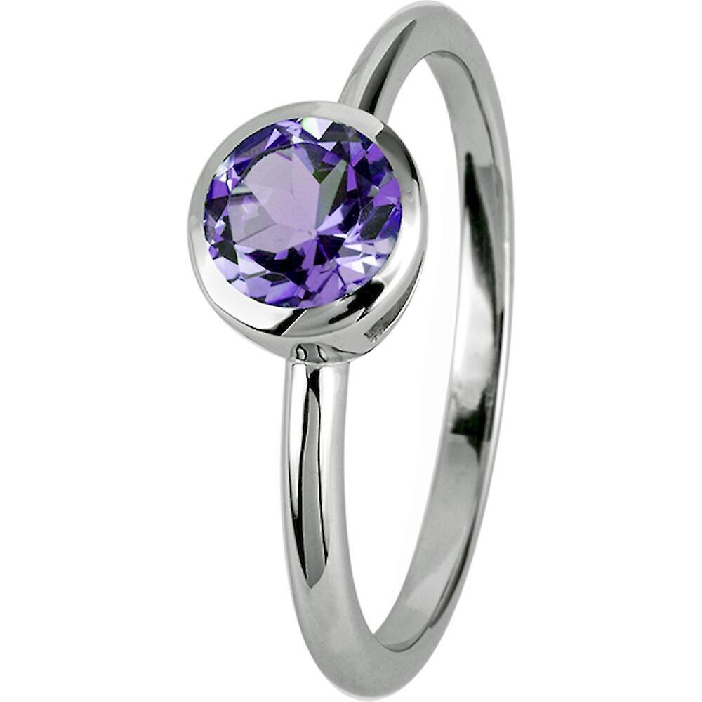 Jacques Lemans - Sterling silver ring with amethyst - SE-R101D52 - Ring width: 52