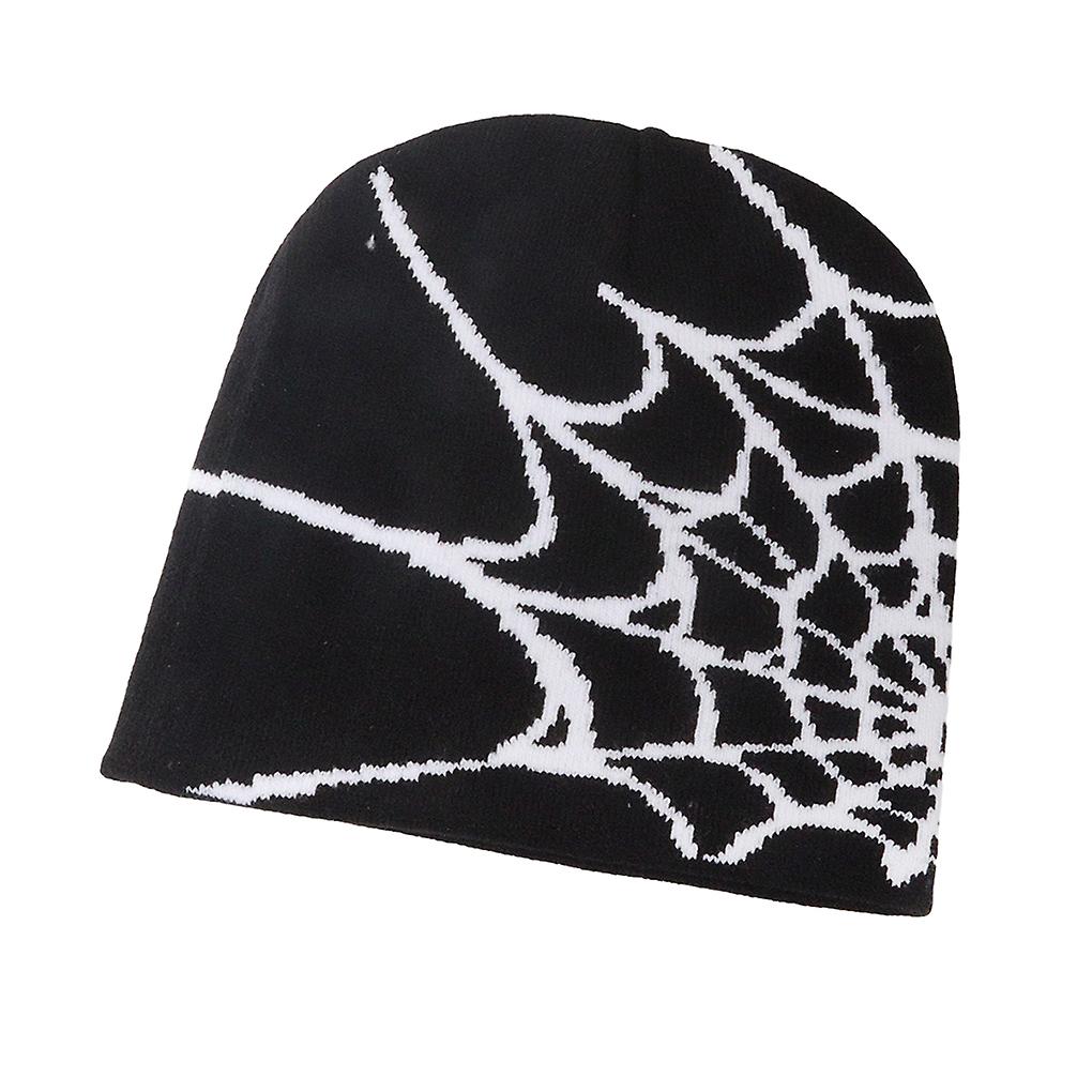 AcrylicFibers Knitted Beanie Hat Versatile Style For Any Occasion Spider Web Beanie Hat Knit Hat