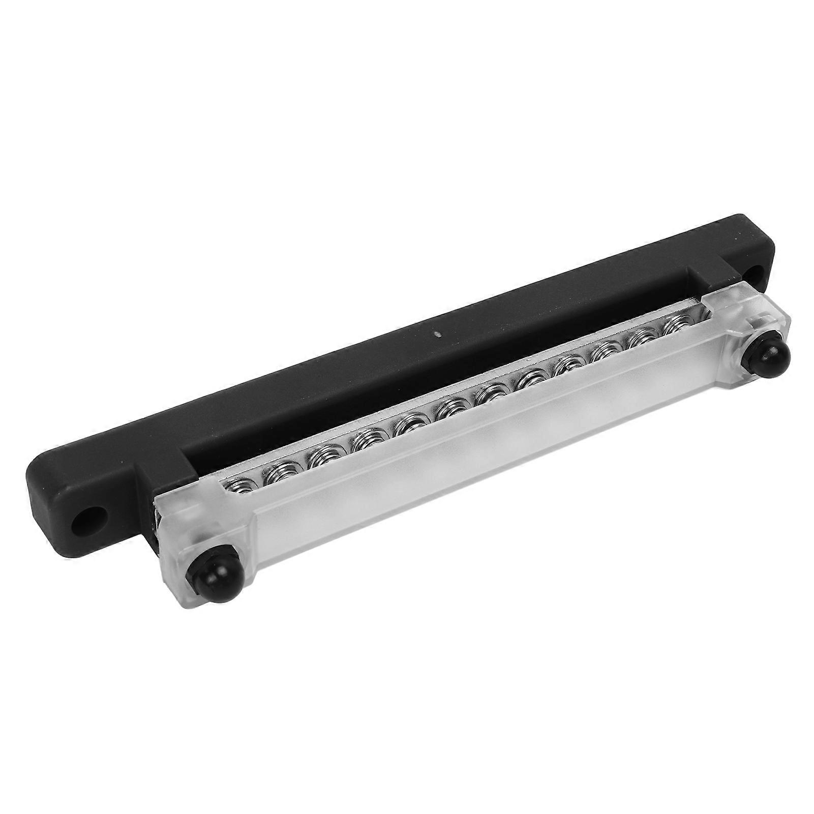 48V 150A 12 Terminal Bus Bar Power Distribution Block with Cover M6 Studs M4 Screws for Car RV Marine Boat Black