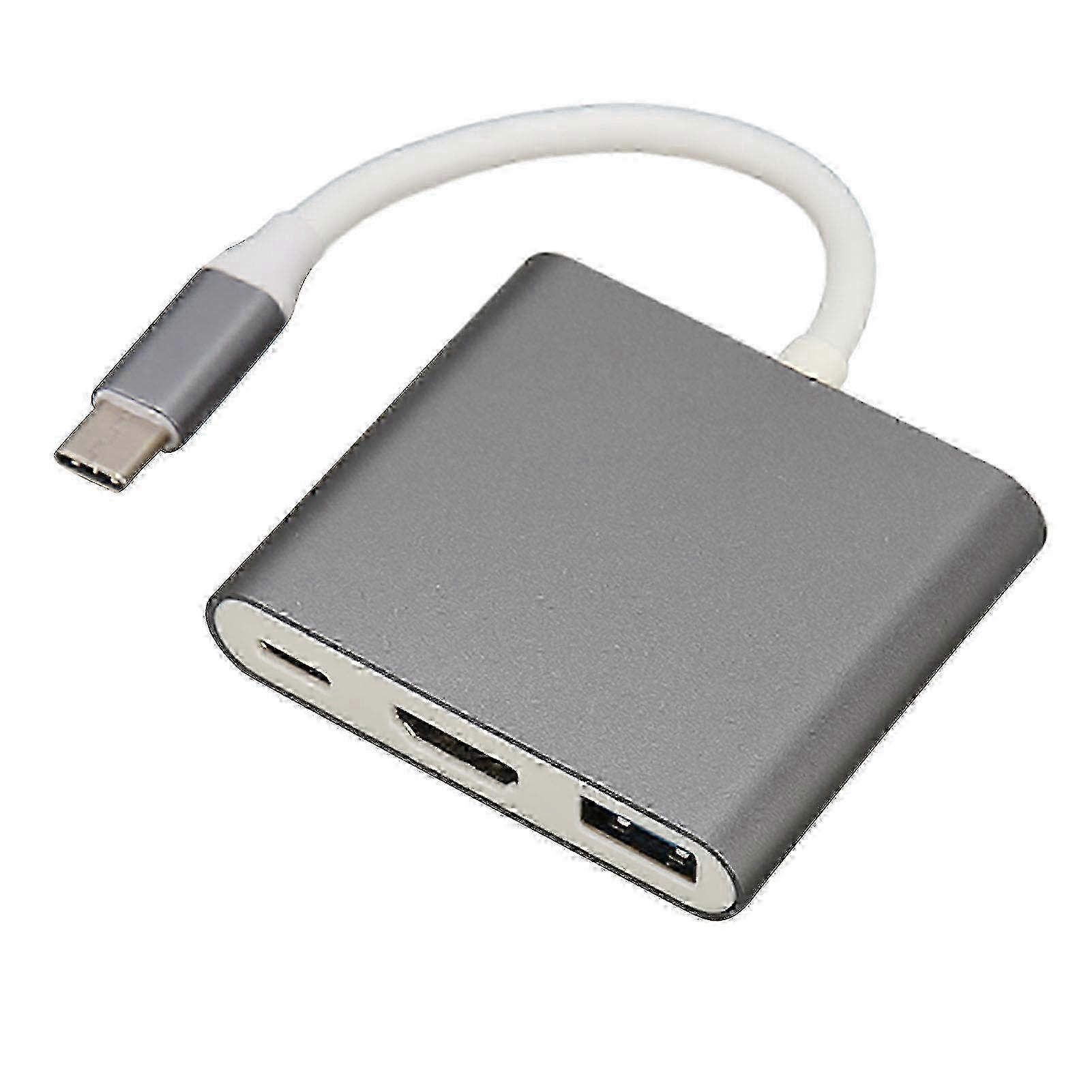 Multiport Adapter, Ultra Thin Aluminum Alloy 3 In 1 USB C Hub With High Speed Transfer And USB-C Power Delivery For Wide Compatibility (1)