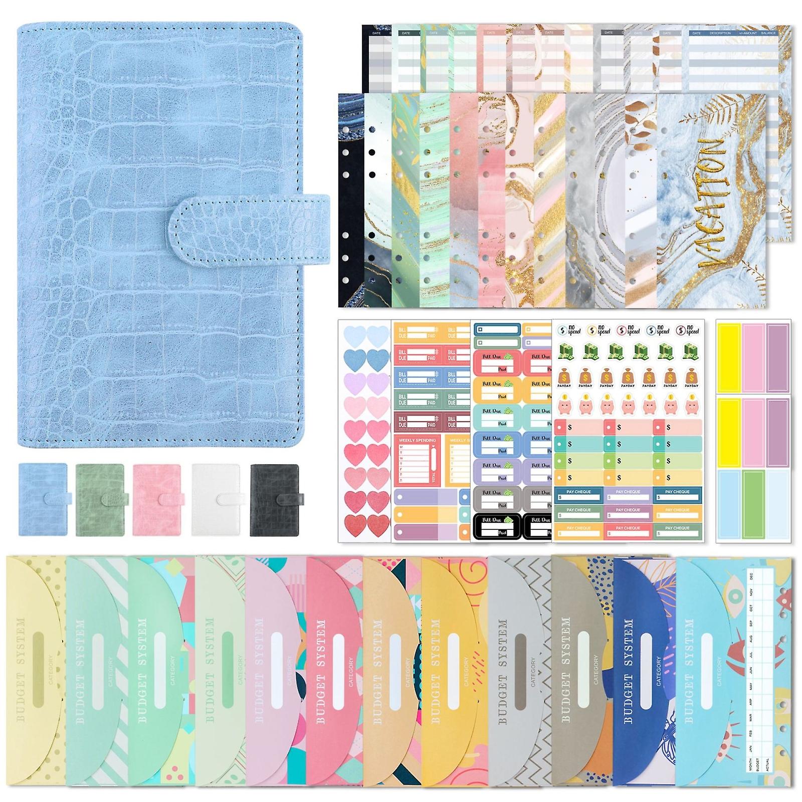 A6 Crocodile Pattern Binder Budget Notebook Crocodile Pattern (Bean Green)